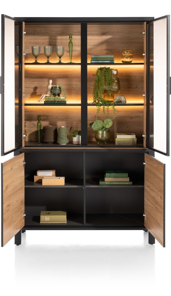 Sardinie, buffet 130 cm - 2-deuren + 2-glasdeuren (+ LED) - Afbeelding 19