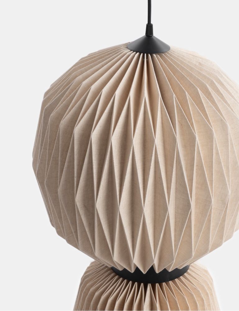 Rikke hanglamp 2*E27 D40cm - Beige - Afbeelding 6