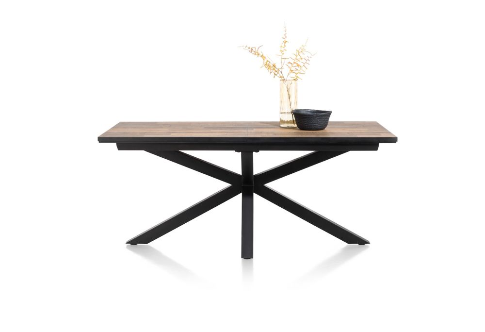 Sardinie, uitschuiftafel rechthoek met centrale poot 180 (+ 60) x 98 cm - Driftwood