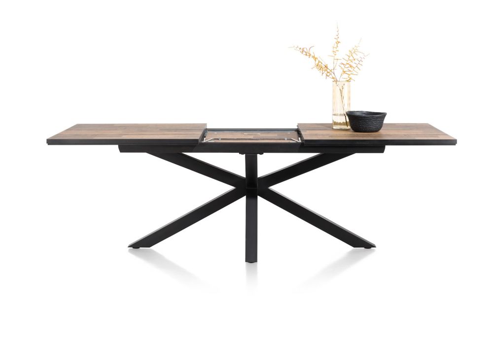 Sardinie, uitschuiftafel rechthoek met centrale poot 180 (+ 60) x 98 cm - Driftwood - Afbeelding 5