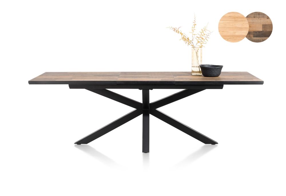 Sardinie, uitschuiftafel rechthoek met centrale poot 180 (+ 60) x 98 cm - Driftwood - Afbeelding 7