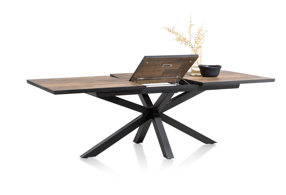 Sardinie, uitschuiftafel rechthoek met centrale poot 180 (+ 60) x 98 cm - Driftwood - Afbeelding 8