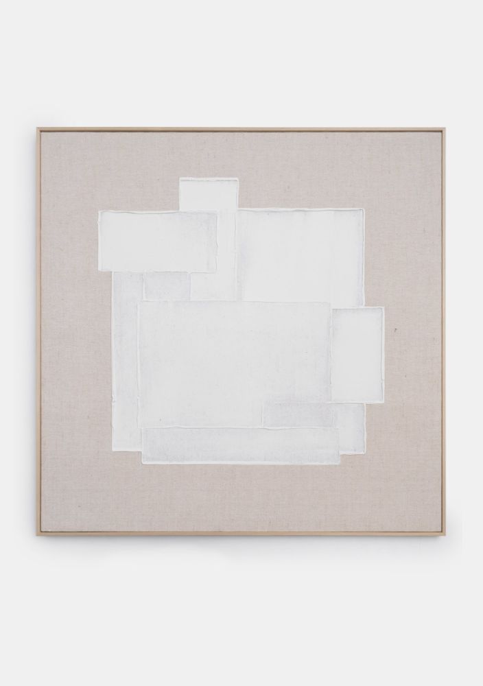 Chloe schilderij 120x120cm - Cremekleurig