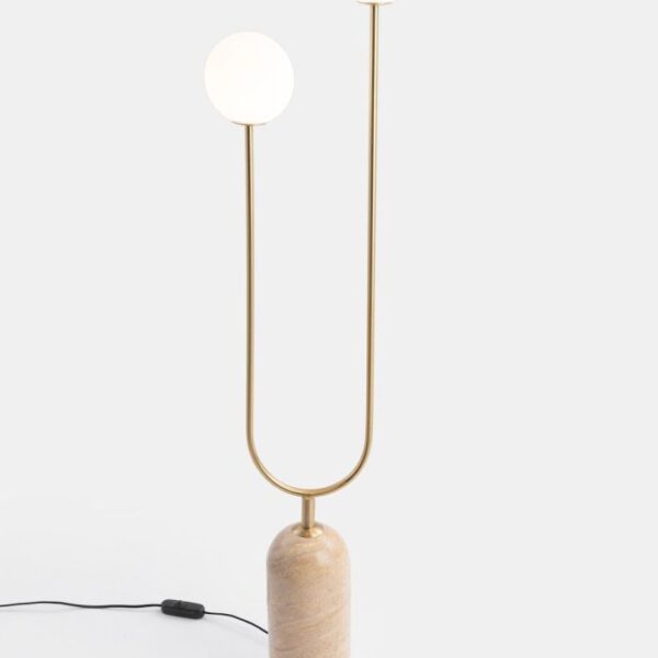 Tobie vloerlamp 2xe27 - Wit