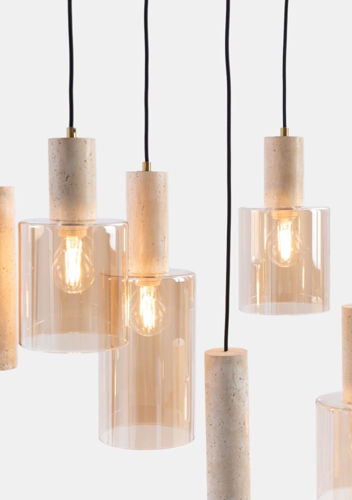 Pimmy hanglamp 4*e27 3*gu10 - Beige - Afbeelding 2