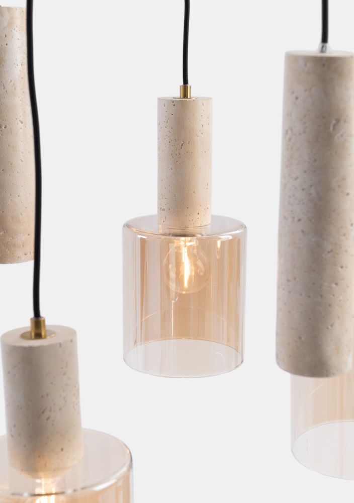 Pimmy hanglamp 3*e27 2*gu10 - Beige - Afbeelding 2