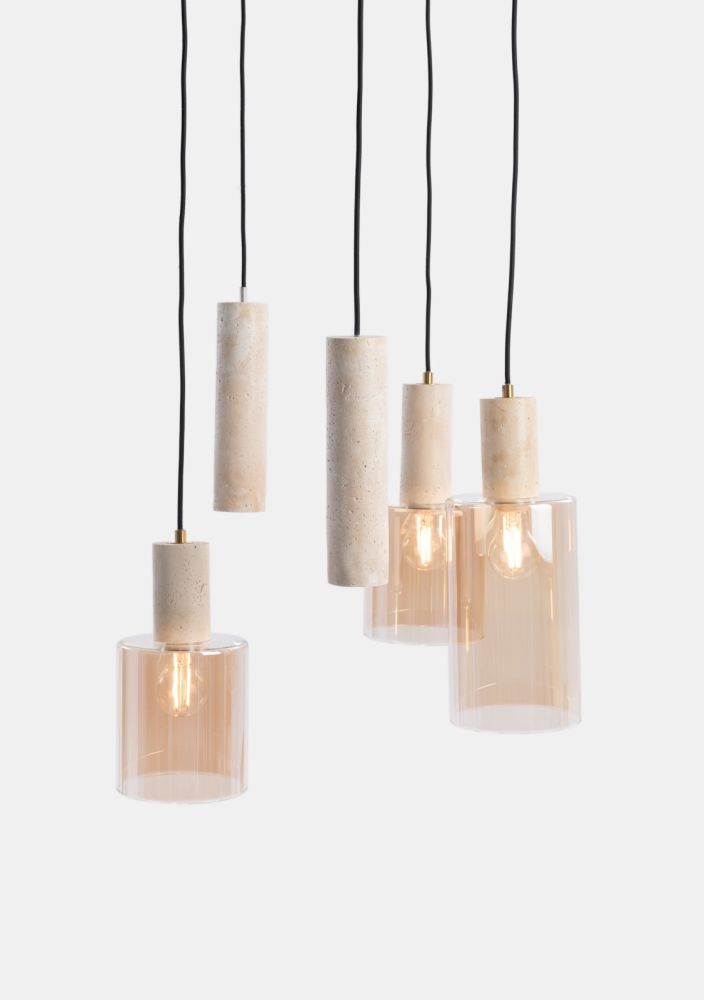 Pimmy hanglamp 3*e27 2*gu10 - Beige