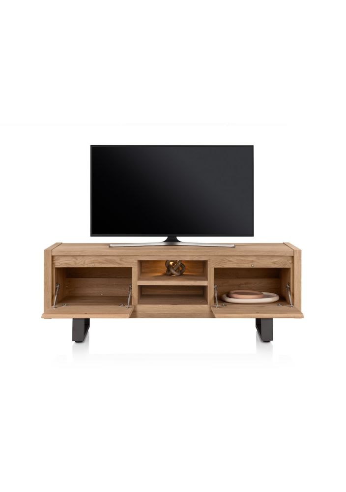Bonaire, lowboard 170 cm - 2-kleppen + 2-niches (+ LED) - Afbeelding 2