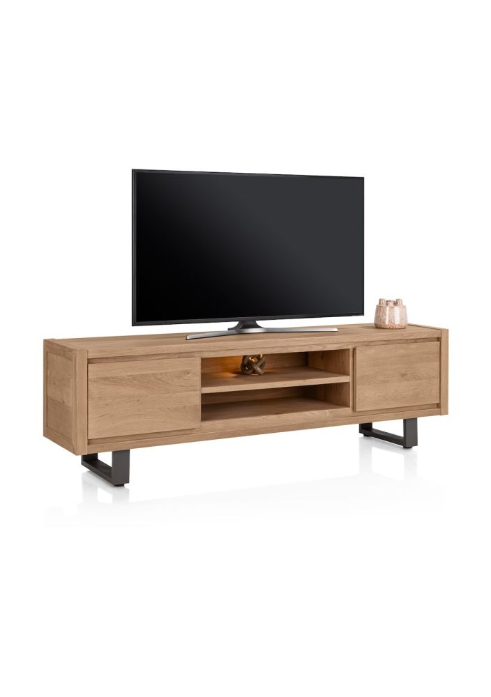 Bonaire, lowboard 200 cm - 2-kleppen + 2-niches (+ LED) - Afbeelding 2