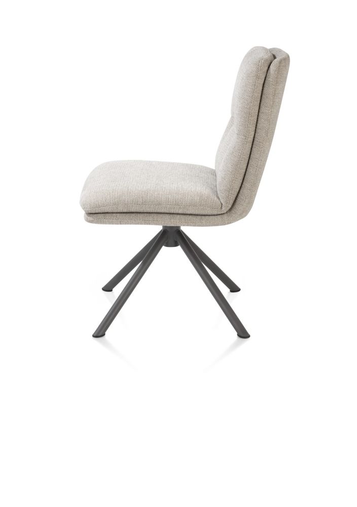 Madelaine, stoel - draaibaar - graphiet frame - stof Vada - Afbeelding 7