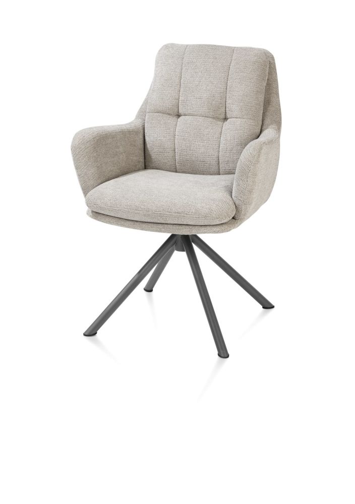 Madelaine, armstoel - draaibaar - graphiet frame - stof Vada - Afbeelding 4