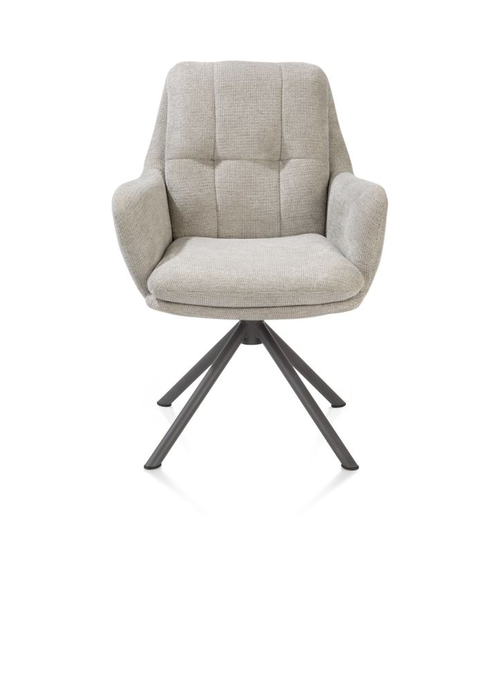 Madelaine, armstoel - draaibaar - graphiet frame - stof Vada - Afbeelding 5