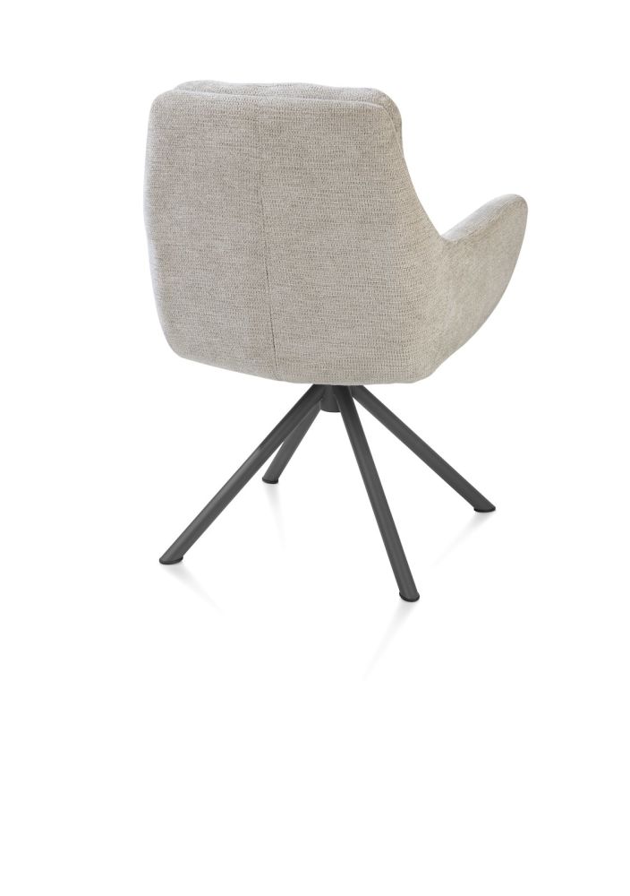 Madelaine, armstoel - draaibaar - graphiet frame - stof Vada - Afbeelding 6
