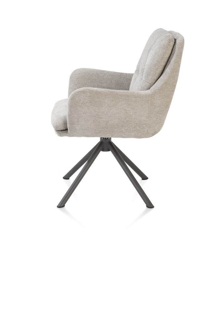 Madelaine, armstoel - draaibaar - graphiet frame - stof Vada - Afbeelding 7