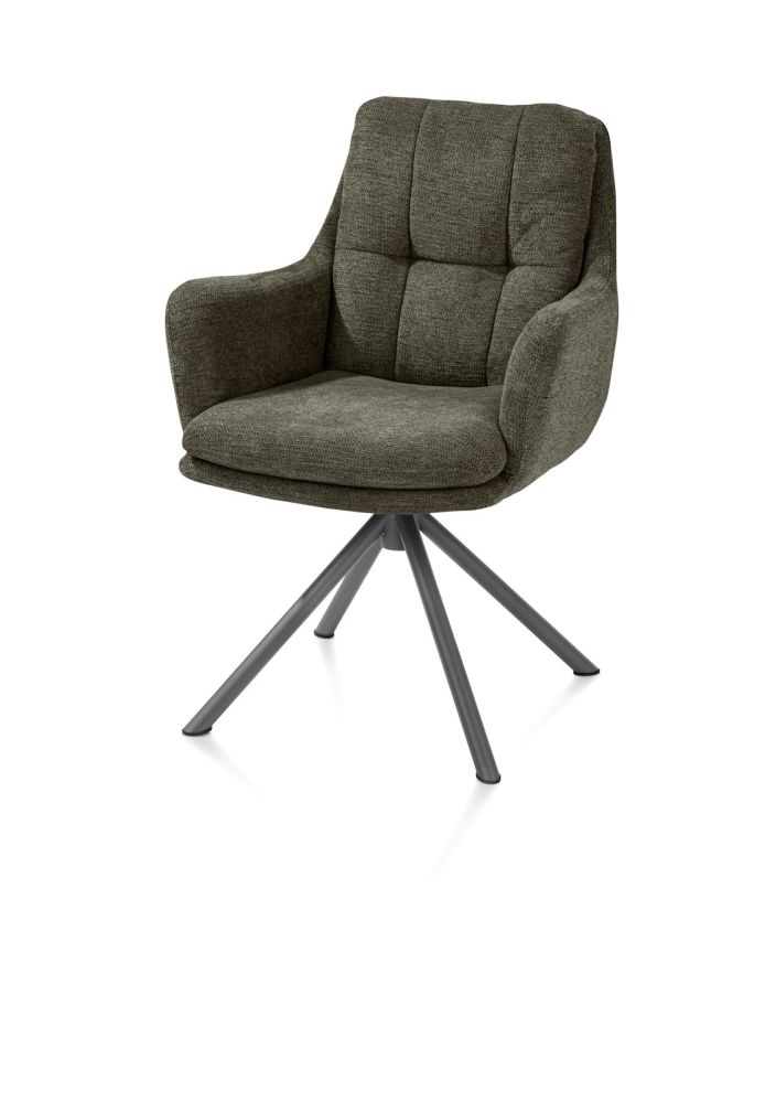 Madelaine, armstoel - draaibaar - graphiet frame - stof Vada - Afbeelding 8