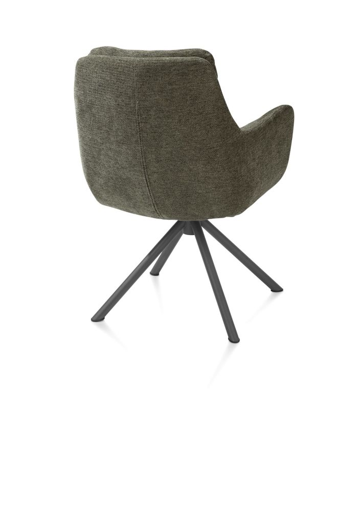 Madelaine, armstoel - draaibaar - graphiet frame - stof Vada - Afbeelding 10