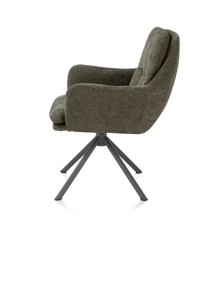 Madelaine, armstoel - draaibaar - graphiet frame - stof Vada - Afbeelding 11