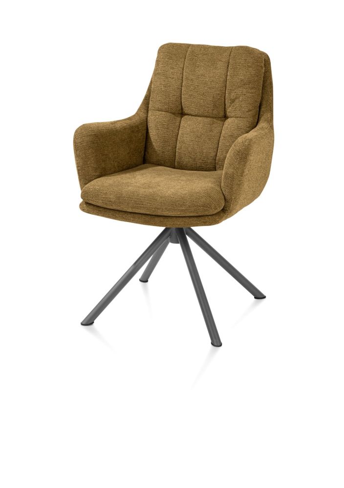 Madelaine, armstoel - draaibaar - graphiet frame - stof Vada - Afbeelding 12