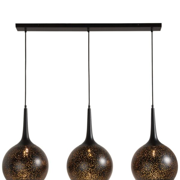 Arjen hanglamp 3*E27 - Zwart/Goud