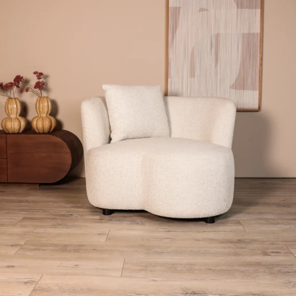 Fauteuil Leonora  - Geweven stof - Creme