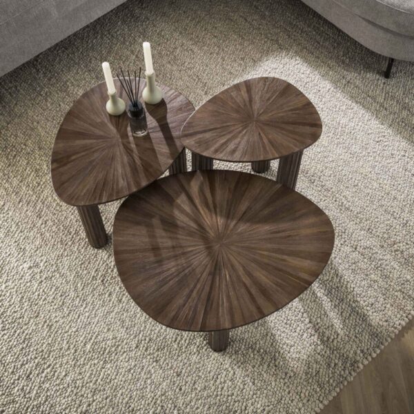Salontafel Maya Teak driehoekig set/3