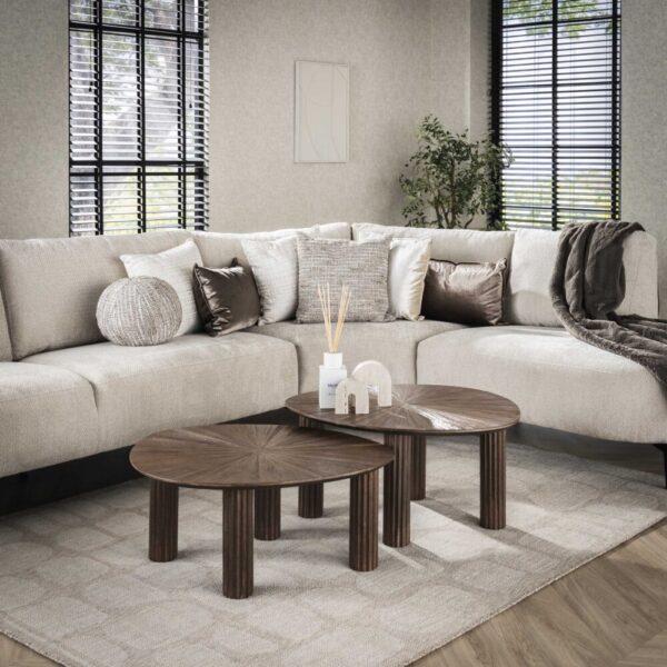 2665_19R_1 Salontafel Maya Teak driehoekig set/2