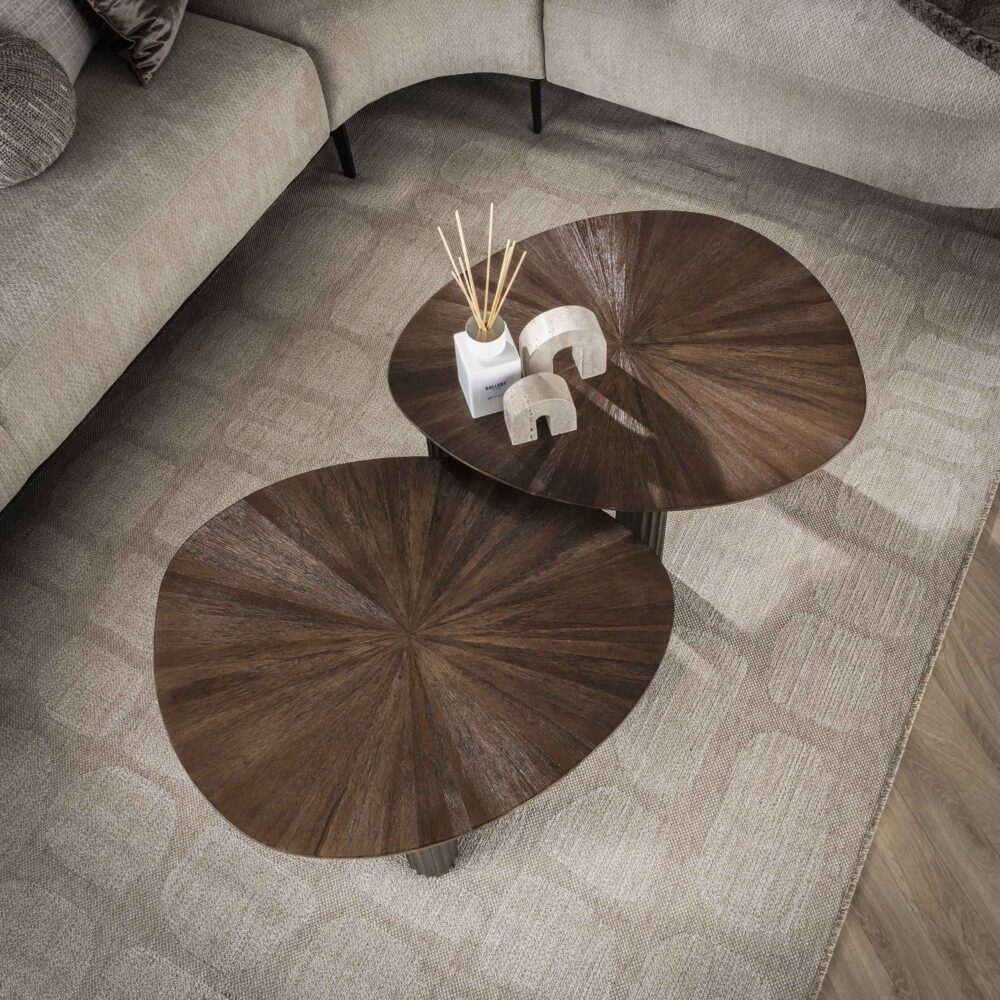 Salontafel Maya Teak driehoekig set/2 - Afbeelding 2