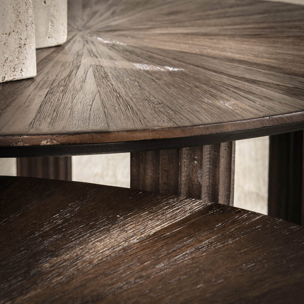 Salontafel Maya Teak driehoekig set/2 - Afbeelding 3
