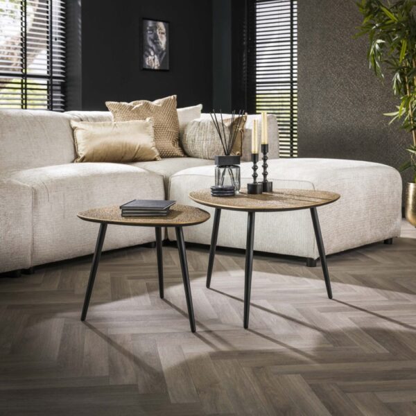 Salontafel Metallic driehoekig set/2