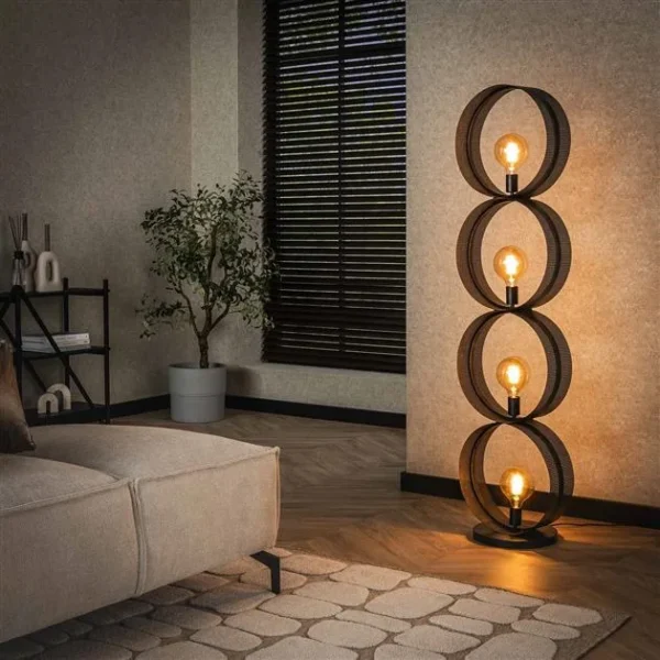 7002_76_1 Vloerlamp Ring mesh 4L
