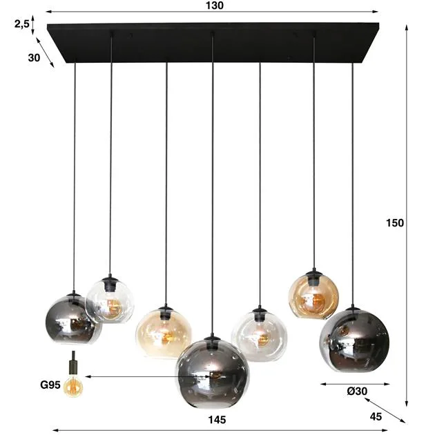Hanglamp Multi Globe 4+3L - Afbeelding 10