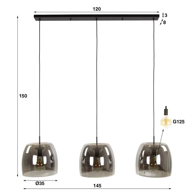 Hanglamp Drift Glass 3L - Afbeelding 8