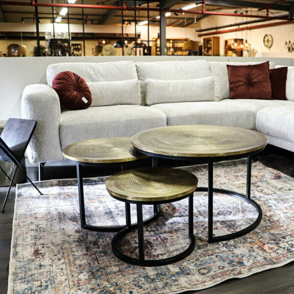 Driedelige salontafelset Dubai - Brons - 78 x 78 cm