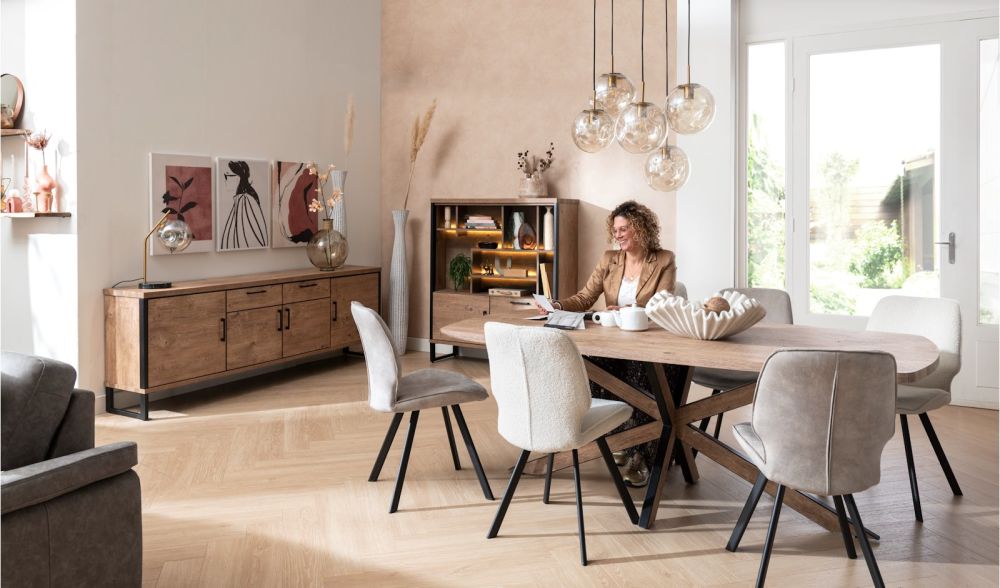 Pantin, highboard 120 cm - 1-deur + 2-laden + 7-niches (+ LED) - Afbeelding 6