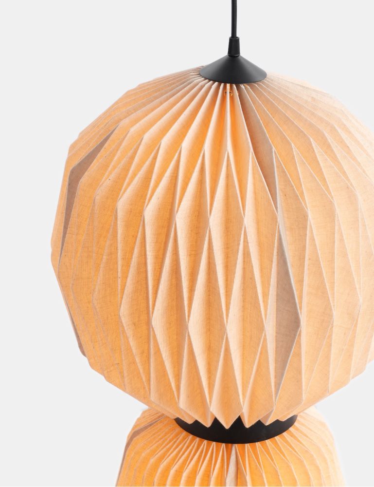 Rikke hanglamp 2*E27 D40cm - Beige - Afbeelding 2