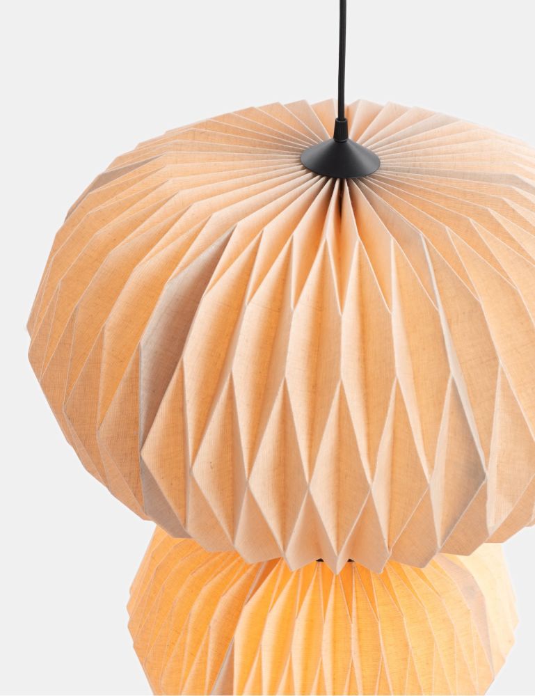Rikke hanglamp 2*E27 D60cm - Beige - Afbeelding 2