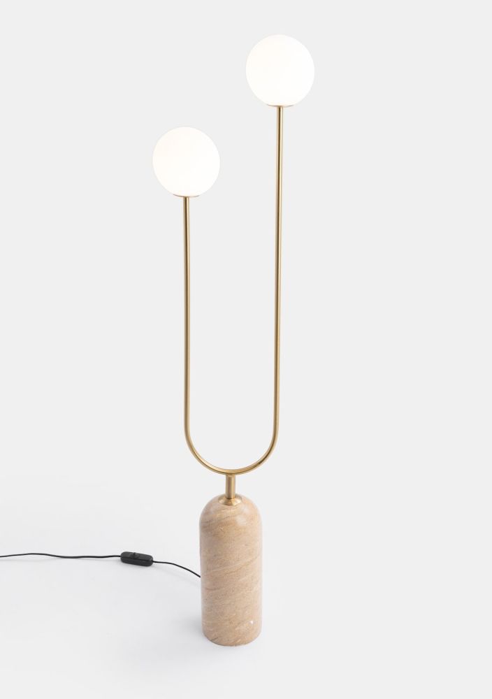 Tobie vloerlamp 2xe27 - Wit