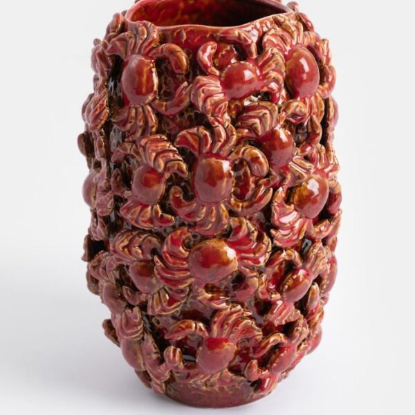 Crabby vaas H39cm - Rood