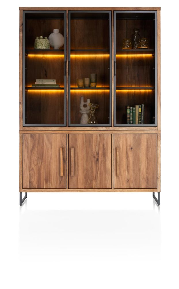 Everest, buffet 150 cm - 3-deuren + 3-glasdeuren (+ LED)