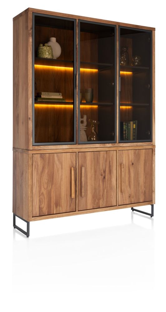 Everest, buffet 150 cm - 3-deuren + 3-glasdeuren (+ LED) - Afbeelding 2