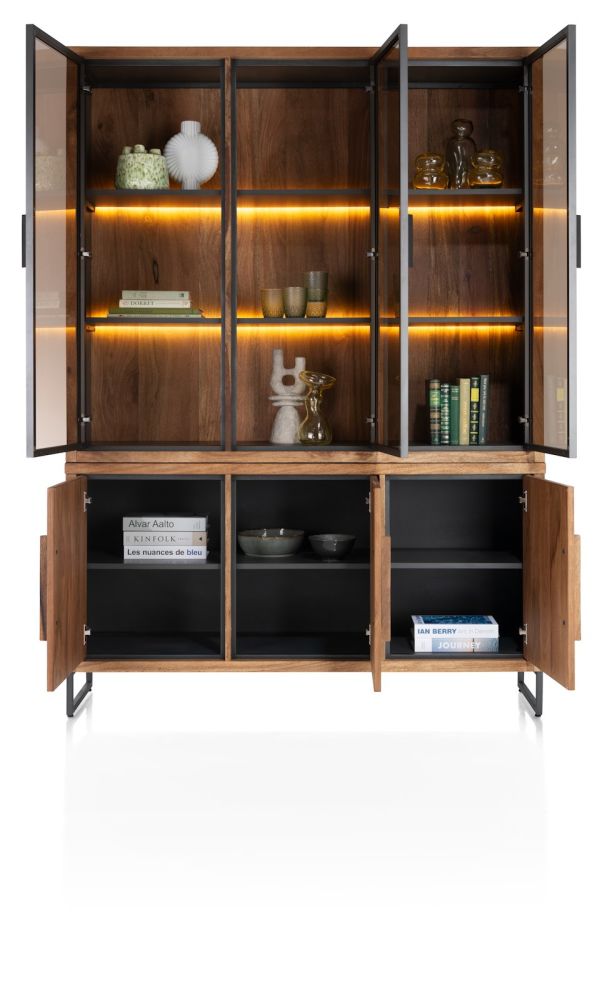 Everest, buffet 150 cm - 3-deuren + 3-glasdeuren (+ LED) - Afbeelding 3