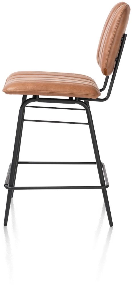 Bristol, barstoel - zwart frame - stof Pala - Cognac - Afbeelding 4
