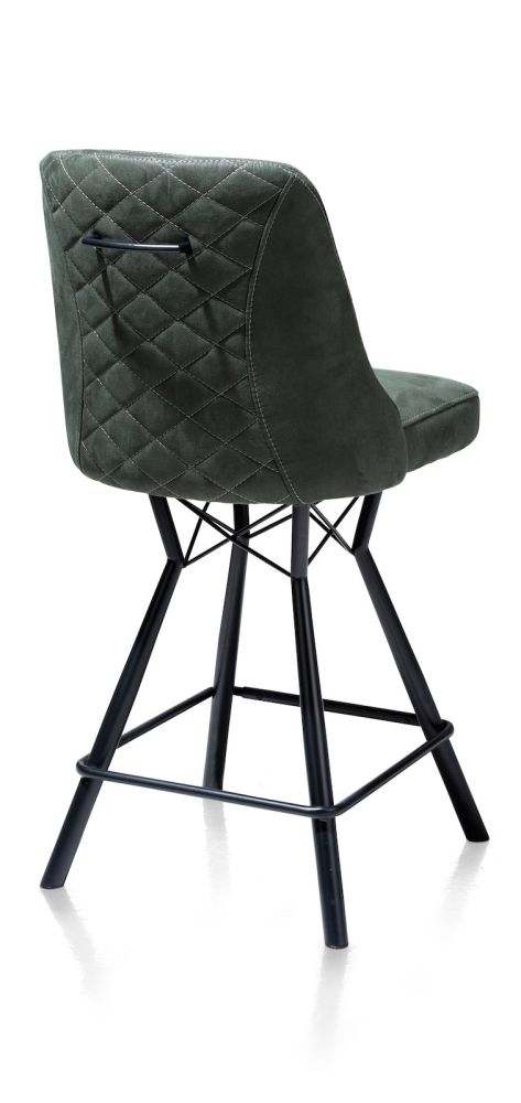 Eefje, barstoel - 4 pootjes zwart - stof Kibo - Groen - Afbeelding 3