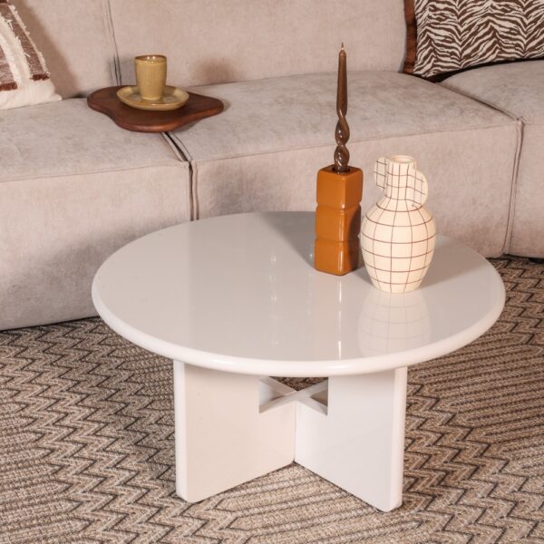 Salontafel Odell rond wit
